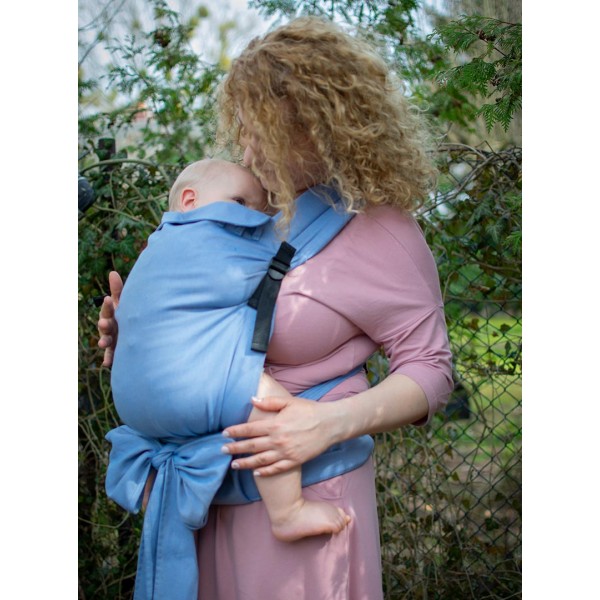 Nosidełko Half Buckle: Little Herringbone Blue, 100% bawełna, żakard