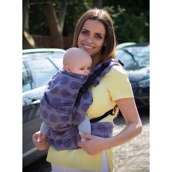 Multi Grow Carrier: Dots Lavender, 100% cotton, jacquard