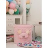 Teddy Toy basket Triangles Pink