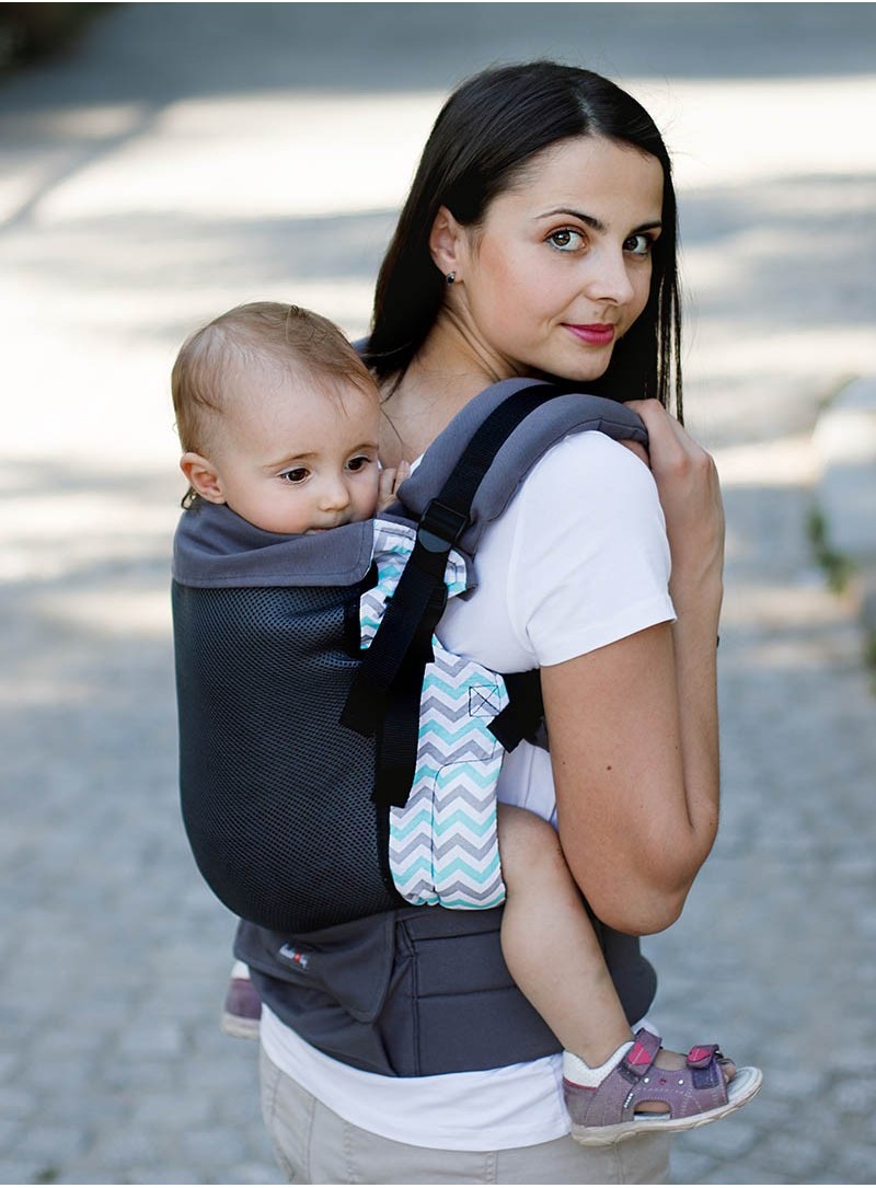 Babytrage Grow Air: Turquoise Zig Zag, 70% baumwolle 30% polyester