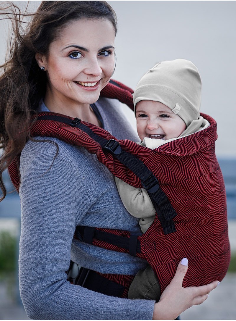Babytrage  Multi Grow: Diamond Maroon, 100% Baumwolle, Jacquardstoff