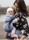 Multi Grow Carrier: Little Herringbone Blue, 100% cotton, jacquard