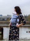 Multi Grow Carrier: Little Herringbone Blue, 100% cotton, jacquard