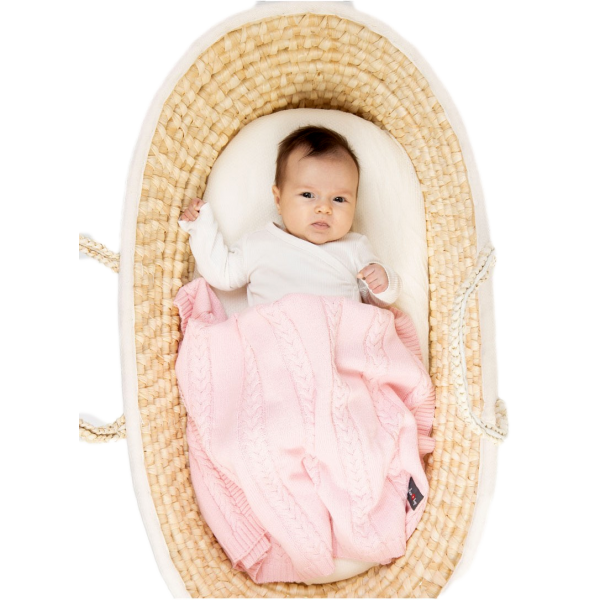 Gestrickte kinderdecke Pink, 100% baumwolle, 90x65 cm