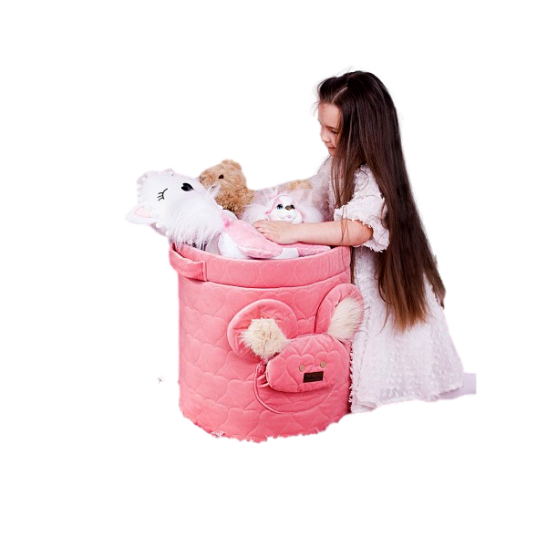Teddy Toy basket Hearts Strawberry