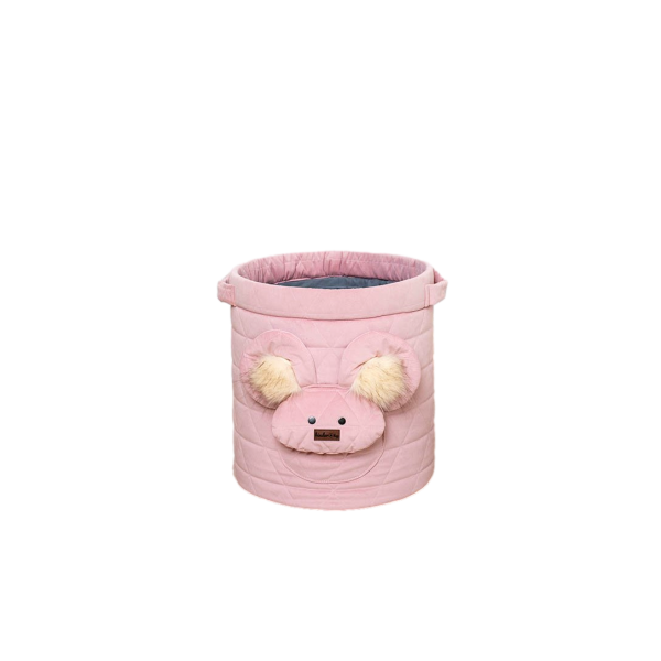 Teddy Toy basket Triangles Pink