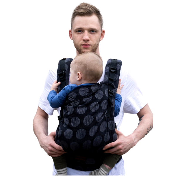 Babytrage Multi Grow: Dots Dark Grey, 100% Baumwolle, Jacquardstoff