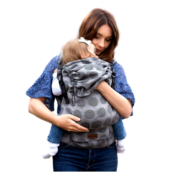 Multi Grow Carrier: Dots Light Grey, 100% cotton, jacquard