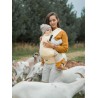 Nosidełko Half Buckle: Little Herringbone Soft Yellow, 100% bawełna, żakard