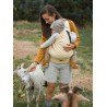 Nosidełko Half Buckle: Little Herringbone Soft Yellow, 100% bawełna, żakard