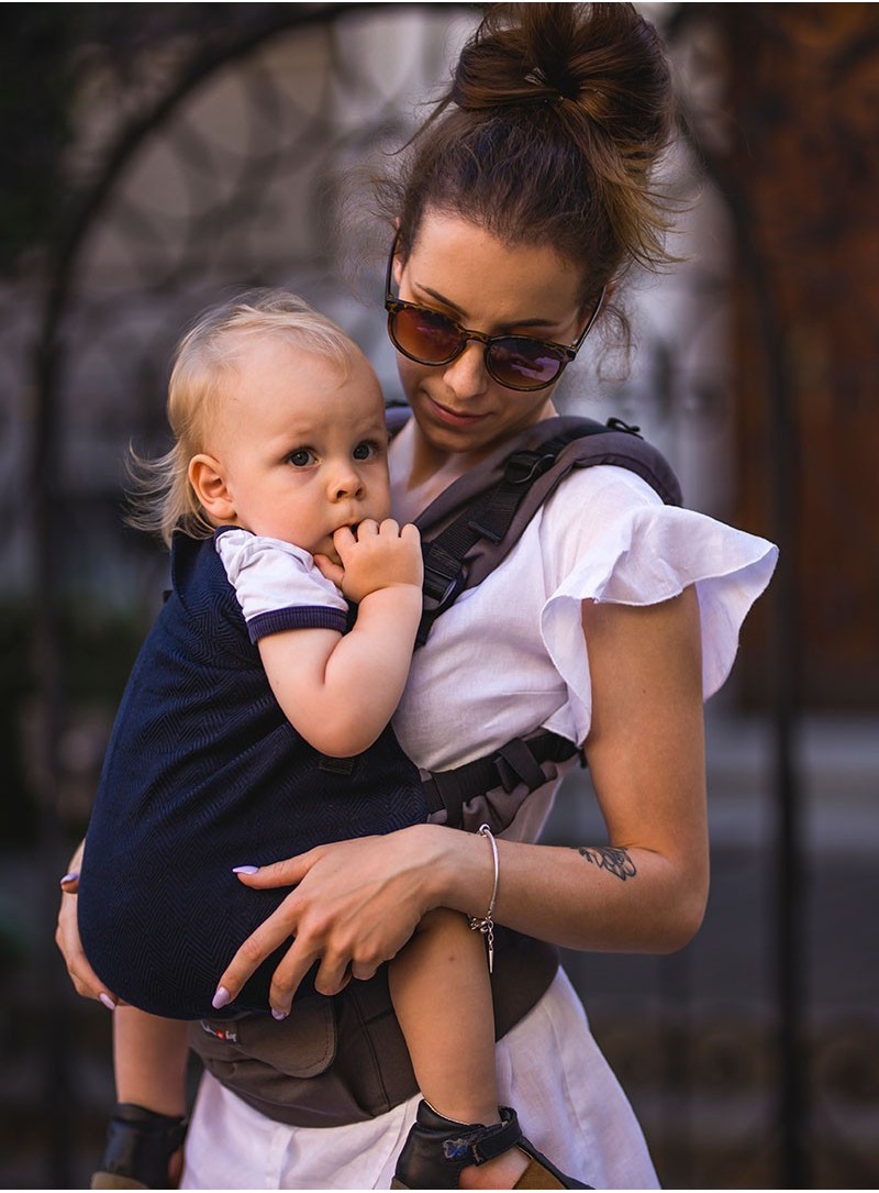 Multi Grow Carrier: Diamond Dark Blue, 100% cotton, jacquard